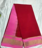 Mysore Crepe Silver Zari Border Saree