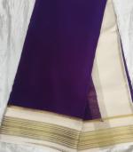 Mysore Crepe Silver Zari Border Saree