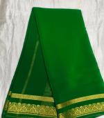Mysore Crepe Silver Zari Border Saree