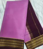 Mysore Crepe Silver Zari Border Saree