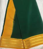 Mysore Crepe Silver Zari Border Saree