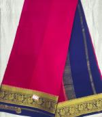 Mysore Crepe Silver Zari Border Saree